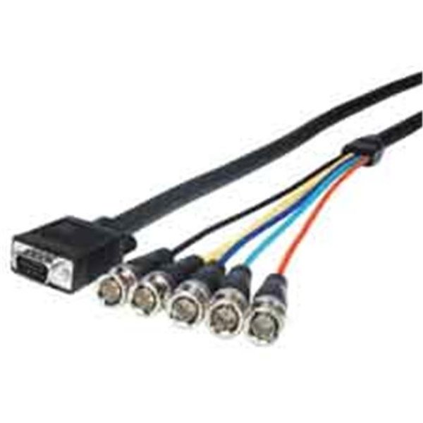 Comprehensive Comprehensive HR Pro Series VGA HD15 plug to 5 BNC plugs cable 6ft VGA15P-5BP-6HR